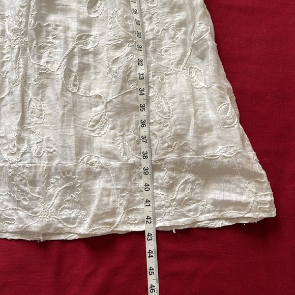 Adrianna Papell Sz 14 White Jacquard Print and Embroidered Capped Sleeve Dress - Picture 15 of 15